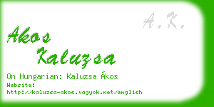 akos kaluzsa business card